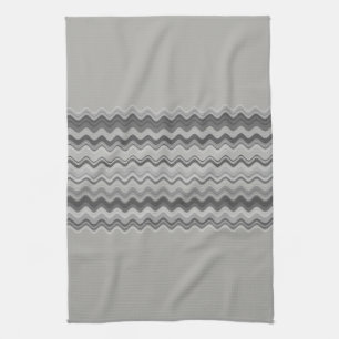 Gray Wavy Zigzag Pattern Theedoek