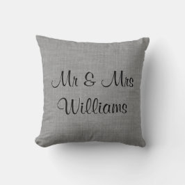 Gray "We hebben het gedaan" Monogrammed Pillow Kussen