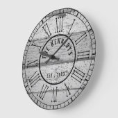 Gray Weathered Family Name Roman Numeral Grote Klok (Hoek)