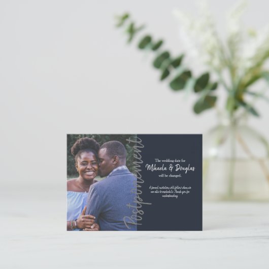 Gray Wedding Postponement Kaart (Staand voorkant)