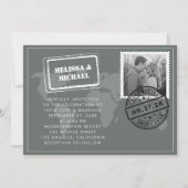 Gray Wereldkaart Destination Wedding Foto Kaart (Voorkant)