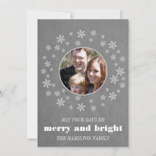 Gray Whimsical Snowflakes Foto Flat Kaart