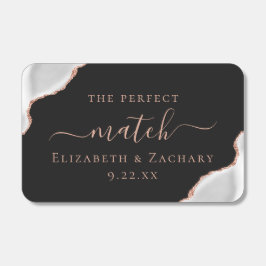 Gray White Agate Rose Gold Glitter Dark Wedding