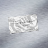 Gray White Agate Silver Glitter Luxury Magnetisch Visitekaartje (Voorbeeld)