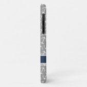 Gray White Anchor Pattern Name Case-Mate iPhone Case (Achterkant/links)