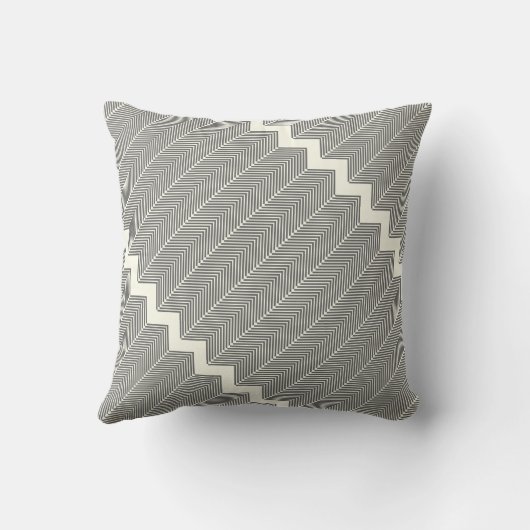 Gray & White Arrow Herringbone Pattern Kussen (Achterkant)