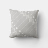 Gray & White Arrow Herringbone Pattern Kussen (Voorkant)