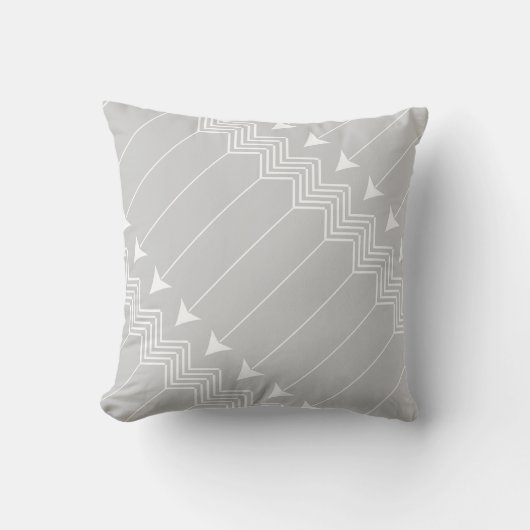 Gray & White Arrow Herringbone Pattern Kussen (Voorkant)