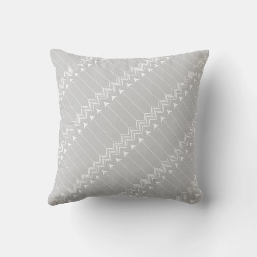 Gray & White Arrow Herringbone Pattern Kussen (Achterkant)