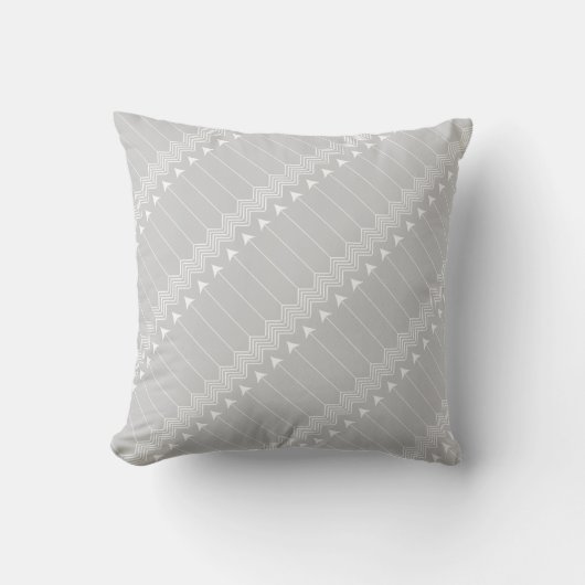 Gray & White Arrow Herringbone Pattern Kussen (Voorkant)