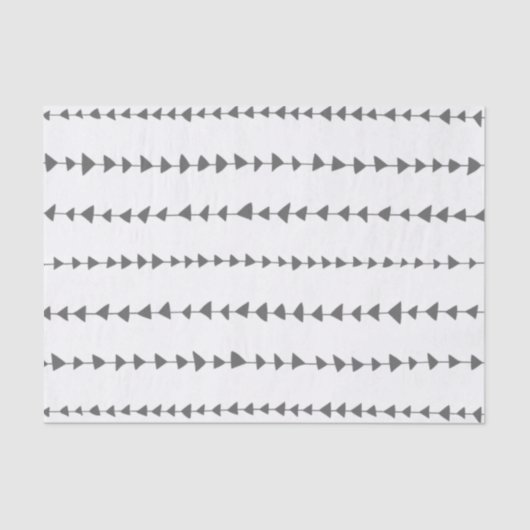 Gray White Aztec Arrows Patroon Tissuepapier (Voorkant)