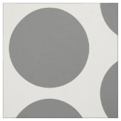 Gray White Big Polka Dots Fabric Stof (Swatch)