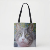 Gray White Cat Canvas tas (Voorkant)