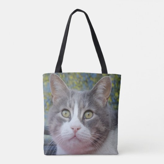 Gray White Cat Canvas tas (Achterkant)