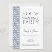 Gray White Chevron Housewarming Party Kaart (Voorkant)
