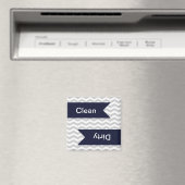 Gray & White Chevron Pattern Dishwaser Magnets Magneet (Insitu (Vaatwasser))