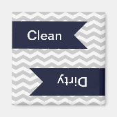 Gray & White Chevron Pattern Dishwaser Magnets Magneet (Voorkant)