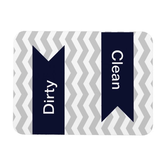 Gray & White Chevron Pattern Dishwaser Magnets Magneet (Horizontaal)