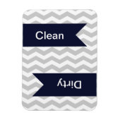 Gray & White Chevron Pattern Dishwaser Magnets Magneet (Verticaal)