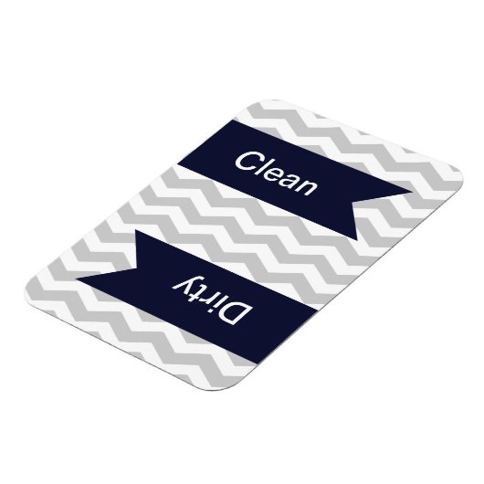 Gray & White Chevron Pattern Dishwaser Magnets Magneet (Linkerzijde)