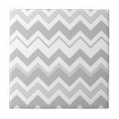 Gray White Chevron Pattern Tegeltje (Voorkant)