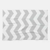 Gray & White Chevron Pattern Theedoek (Horizontaal)