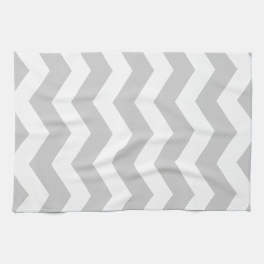 Gray & White Chevron Pattern Theedoek (Horizontaal)