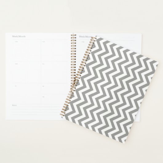 Gray White Chevron Planner (Display)