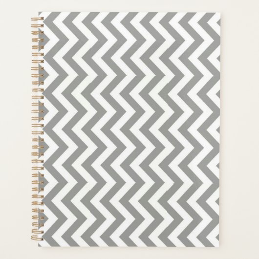 Gray White Chevron Planner (Voorkant)