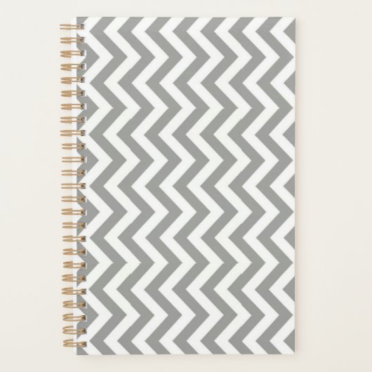 Gray White Chevron Planner (Voorkant)
