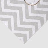 Gray White Chevron Print Monogram Letter Initiaal Tissuepapier (Detail)