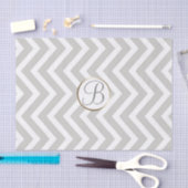 Gray White Chevron Print Monogram Letter Initiaal Tissuepapier (Craft)