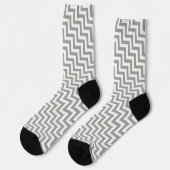 Gray White Chevron Socks Sokken (Links)