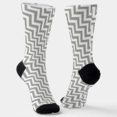 Gray White Chevron Socks Sokken (Gebogen)