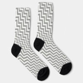 Gray White Chevron Socks Sokken (Rechts)