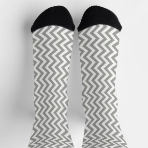 Gray White Chevron Sokken