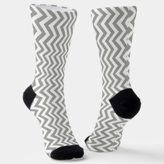 Gray White Chevron Sokken (Gebogen)