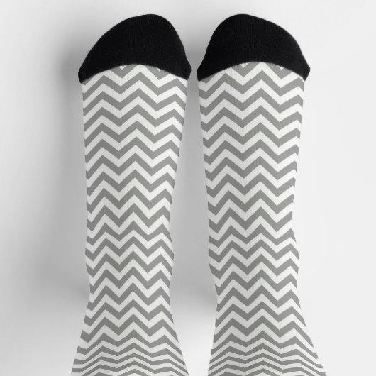 Gray White Chevron Sokken (Top)