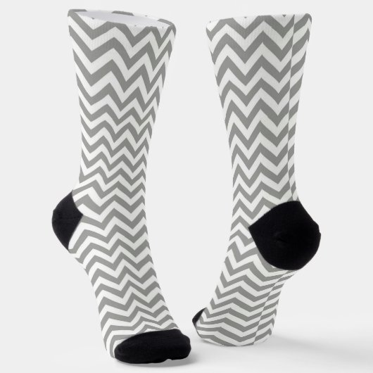Gray White Chevron Sokken (Gebogen)