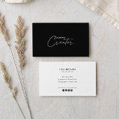 Gray White Classic Content Creator Business Card Visitekaartje