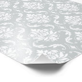 Gray White Classic Damask Patroon Foto Afdruk (Hoek)