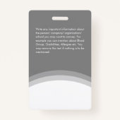 Gray White Company Logo Employee Photo ID Classy Badge (Achterkant)