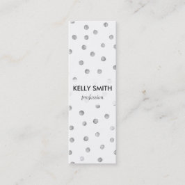 Gray White Confetti Stip Pattern Mini Visitekaartje