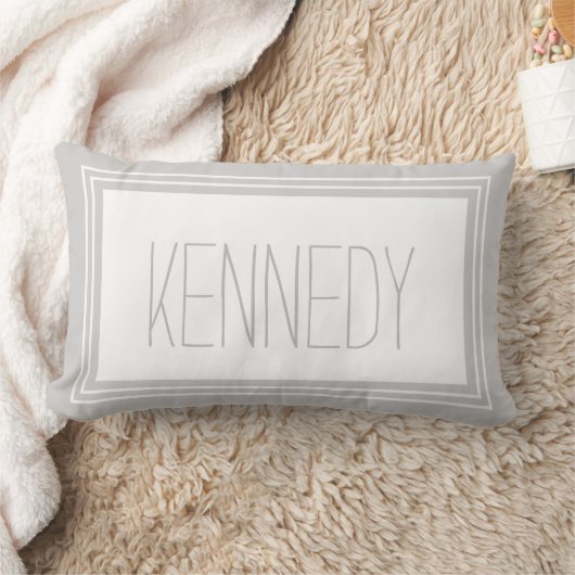 Gray White Custom Monogram Name Keepomwille Kussen (Deken)