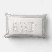 Gray White Custom Monogram Name Keepomwille Kussen (Voorkant)