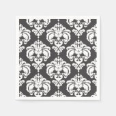 Gray & White Damask Chic Pattern Elegant Party Servet (Voorkant)