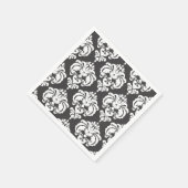 Gray & White Damask Chic Pattern Elegant Party Servet (Hoek)