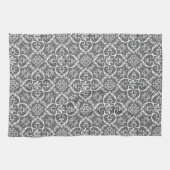 Gray & White Damask Kitchen Towel Theedoek (Horizontaal)