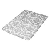 Gray & White Damask Pattern {kies uw kleur} Badmat (Gekanteld)