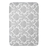 Gray & White Damask Pattern {kies uw kleur} Badmat (Voorkant Verticaal)